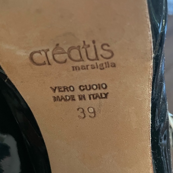 Italian leather black pumps with open toe - Picture 6 of 6